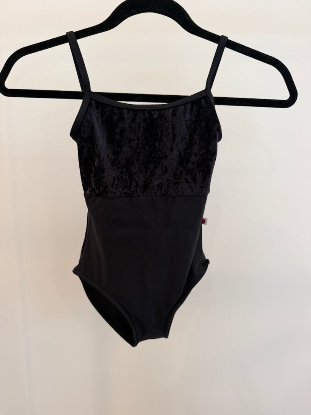 Yumiko Daniela Leotard Kids 12 Crushed Black Velvet Front